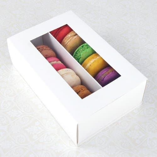 25 Sets of White Boxes for 12 Macarons ($2.30 Per Set of Macaron Box)