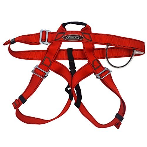 Climbing Harness Multi-purpose Adjustable Half Body Mountaineering Rock Safety System Belts (Red)