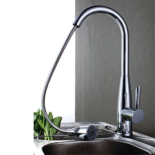 FHLYCF European style modern copper pull type hot and cold kitchen sink faucet
