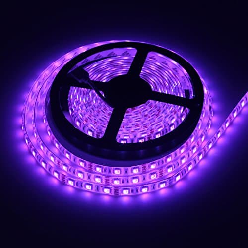 LED Light Strip-EVAIKON Flexible Light Strips with DC12V UL Listed Power Supply, Waterproof SMD 5050 16.4ft(5m) RGB Colour Changing,Self-adhesive for TV Lighting and Trees Decoration,Works with Amazon Alexa & Google Home,16.4 Ft(5M) 300leds RGB 60leds/m,35-40lumen/led,10mm width.