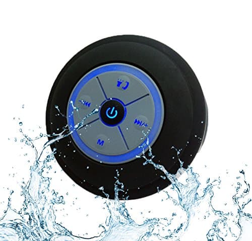 Waterproof Bluetooth Shower Speaker - LED lights with Built-in powerful mic - Boat,Beach,Hiking,Camping,Car,Home,Portable mini speaker
