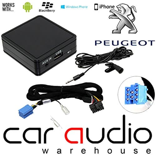 Peugoet 206 307 406 407 607 807- Bluetooth Streaming iPhone - Smartphone - Android Aux In Music Interface & Handsfree Calling Adaptor