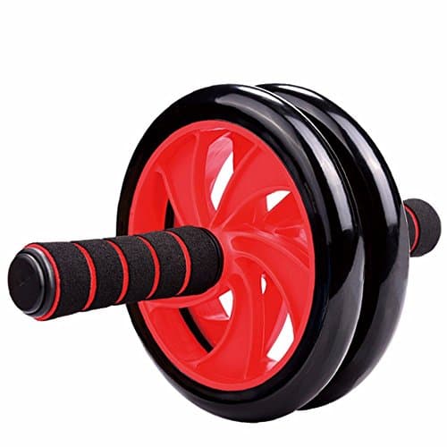 hysioRoom Double Abdominal Exercise Roller Wheel - Core Muscle Traning, Ab Workout, Strength, Shoulders, Arms, Back, Foam Padded Handles, Transportable, Exercise, Gym, Fitness, Easy Glide