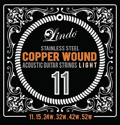 Lindo Acoustic Guitar Strings | Silver-Plated Copper Wound / Light 11-52