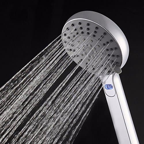 Five Modes Outlet Handheld Showerhead With Temperature Display Bathroom Water Saving Shower Head
