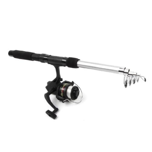 Black Foam Coated 6 Section 2M Fish Rod Pole w Gear Ratio 1:4:3 Spinning Reel