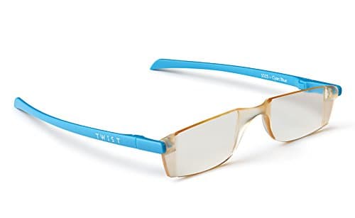 Twist ONE Type: Flat Folding Computer Reading Glasses (+0.0, Cyan Blue)