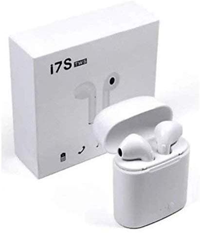 i7s TWS Wireless Bluetooth Earphone Stereo Mini Twin Portable with Active Noise Cancellation Technology and Best Sounds Quality with Charging Box & Cable