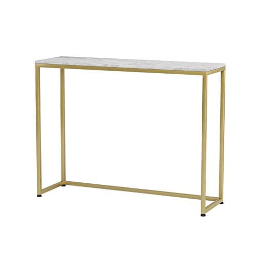 JIAYUAN Table Wall Desk, Console Entryway Hallway Table, Home Office Table With Marble Top Heavy Duty Metal Frame Computer Desk for any apartment, home or office.