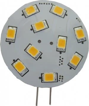 Pack of FOUR (4), LED G4 Side Pin Disc UNI-Directional Lamp Bulb 12V AC/DC 2.1W
