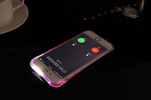 phone Case,Colorful blink Flashlight case / Soft TPU Skin / Shell Transparent LED Incoming Call LED Blink Flashlight Case for iPhone 6 /iphone 6 (Purple)