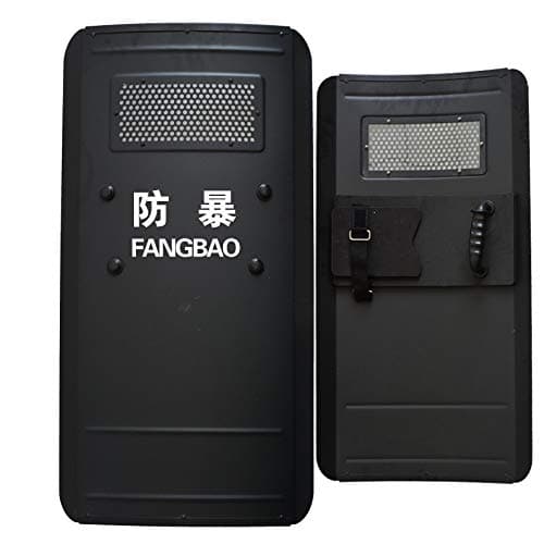 Dhshoping space shield 0.42Cm explosion-proof shield police guard equipment handheld sign safety equipment90* 50cm Riot shield Alloy, black