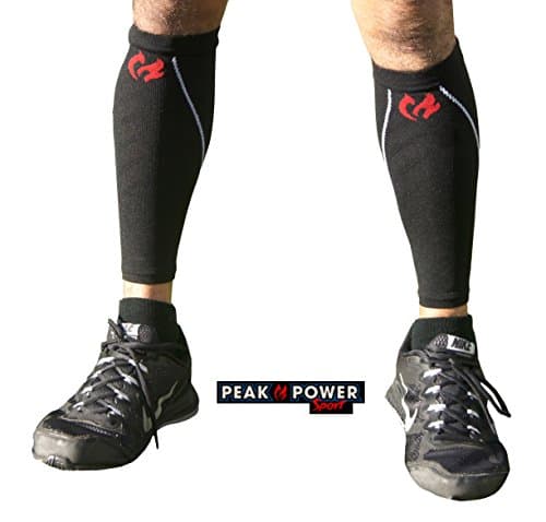 Running Compression Calf Sleeves by PPS - Guaranteed - Stop Fatigue Fast & Relieve Shin Splints, Cramps, Leg Pain, Boost Circulation-True Graduated Leg Compression Sleeves for Women & Men (L/XL)