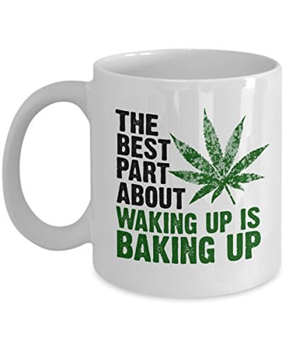 The Best Part About Waking Up Is Baking Up - Wake Bake Coffee Mug, White, 11 oz - Unique Gifts By huMUGous