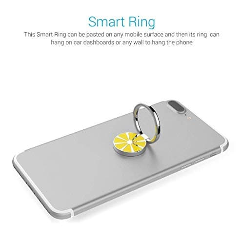 Painter Metal Body Orange Pattern Phone Holder/Finger Ring Grip Stand for All Mobile Phone and Tablet (Yellow)