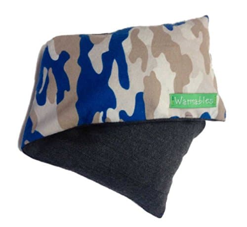 Warmables Back Log Natural Heat Pack Pillow, blue camo