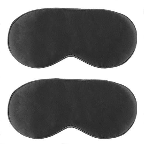 (2 Pack) GIFT JunRui Natural Silk Sleep Mask & Blindfold, Super-Smooth Eye Mask for Kids, Women and Men - for Home & Travel Use