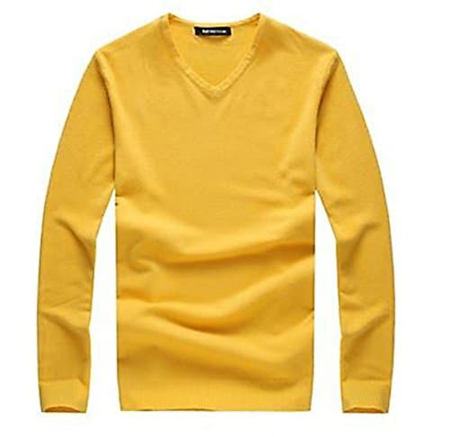 Tophaz Men's Stylish Slim Knitted Basic V Neck Sweater Thin Plain Pullover SW04
