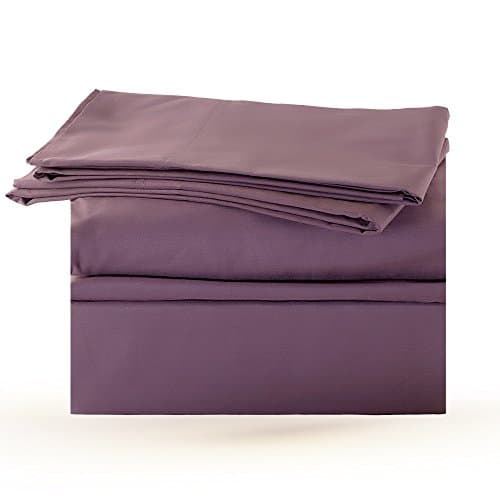 StarZebra Premium 500 TC 4 Piece Deep Pocket Bed Sheet Set 100 % Egyptian Cotton Bed Linen(Queen, Dark Purple)