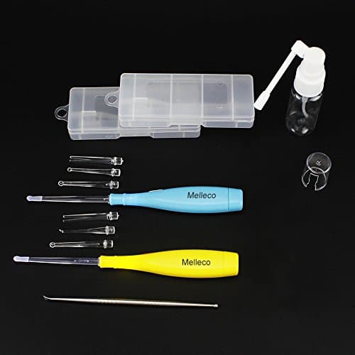 Melleco Upgraded 2 LED Tonsillith Tonsil Stone Remover Tool Oral Care + Stainless Steel Pick + Water Pumping Bottle (Empty) 20ml