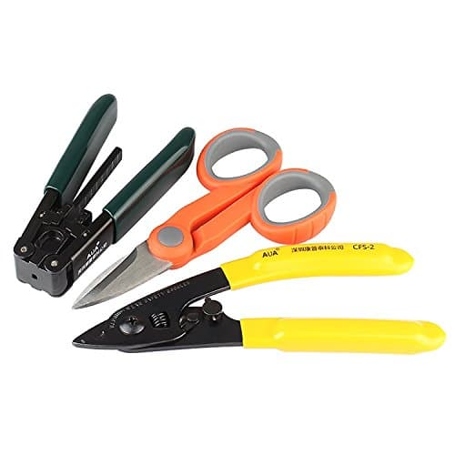Fiber Optic Tool Kits Fiber Stripping Double Hole Stripper Tool+Kevlar Scissors (3packs)
