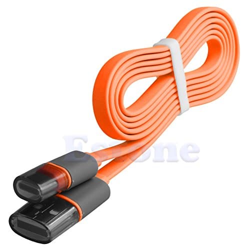 USB 3.1 Type C Noodle Data&Sync Charging Charger Cable+Case for Oneplus 2 LG G5 (Orange)