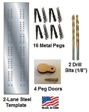 ChefwareKits 393 Cribbage Board 2-Lane Template Starter Kit, Steel