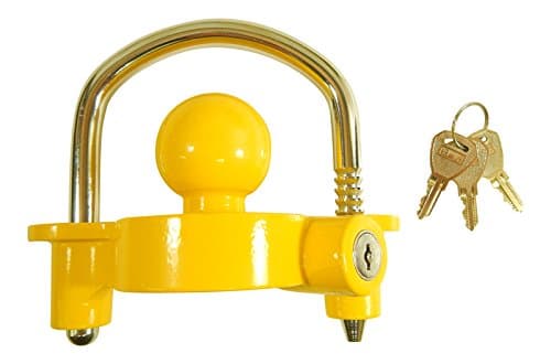Tucson Tools Keyed Alike Heavy Duty Universal Trailer Coupler Lock Fits 1 7/8" and 2" Ball W/Three Keys!