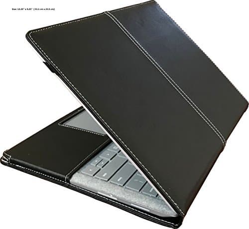 mCoque PU Leather case for Microsoft Surface Laptop and Surface Laptop 2 (13.5 - Inch, Black) (13.5" Microsoft Surface Laptop, Black)