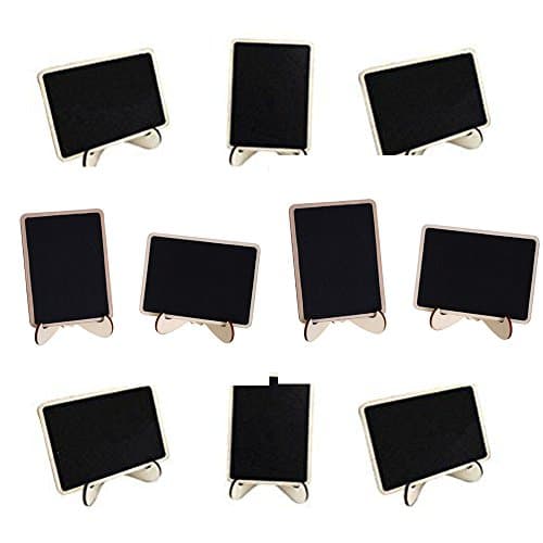 10Pcs Mini Chalkboard Place Cards with Support Easel for Wedding, Parties, Table Top Numbers, Food Signs and Special Event Decoration (Style A)