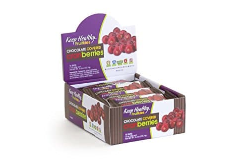 Keep Healthy Chocolate Covered Cranberries Fruit Bars | Certified Non-GMO, Vegan, Gluten Free, Kosher | 1.6-Ounce 16 Bars per Box