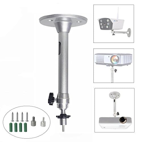 LANMI Universal Extending Ceiling Projector Mount,Hanger 360° Rotatable Head with Extendable Length 175mm/6.88in Height Adjustable Projection for Mini Projector CCTV DVR Camera, (Silver)