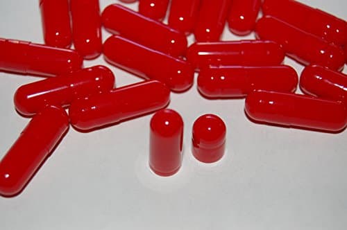 Size 00 Red Empty Gelatin Capsules, 500 Count, Halal & Kosher Certified by Capsules Express