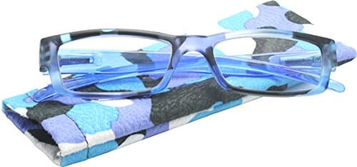 True Gear iShield Block Blue Light Computer Anti Reflective and UV Block Camo Blue Reading Glasses +2.00 with Stylus Pen Combo