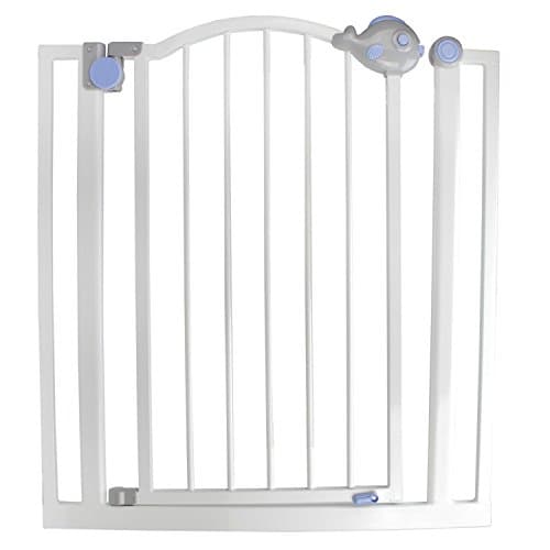 By SpeedyPet Pop-O-Fish Gray White and Blue Double Locking Safety Gate for Dogs and Children