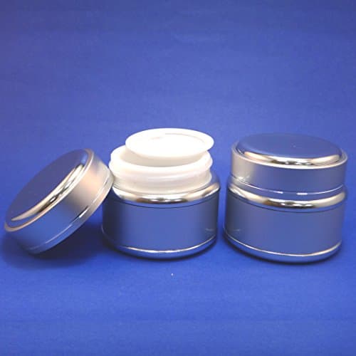 2 Pcs 50g Empty Ceramic Sliver Jar Cosmetic Container with Aluminum Metal Lid