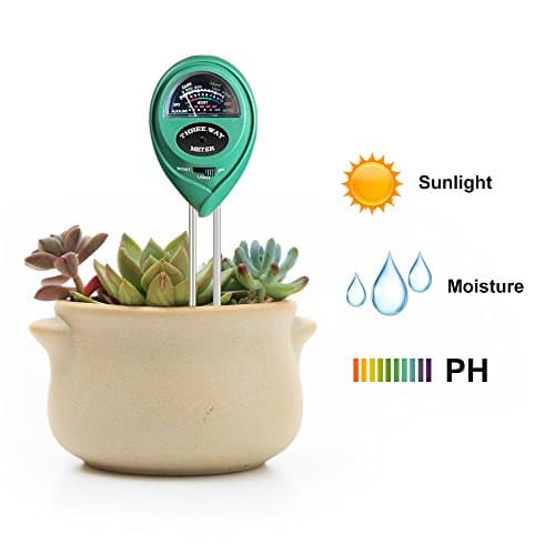 KUBOM 3 in 1 soil meter, Moisture, Light & PH Tester Kit, Quick & Accurate Test Garden, Farm, Lawn, Indoor & Outdoor