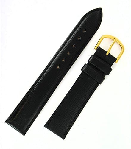 Oats Grain Leather Watch Strap 18 mm Black