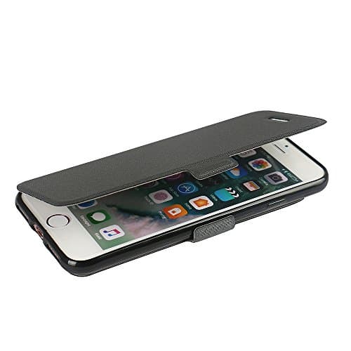 iPhone 7 Plus case, iPhone 8 Plus case, MTRONX Magnetic Ultra Folio Flip Slim PU Leather Soft TPU Twill Case Cover with Stand for Apple iPhone 7 Plus iPhone 8 Plus - Gray(MS-GY)