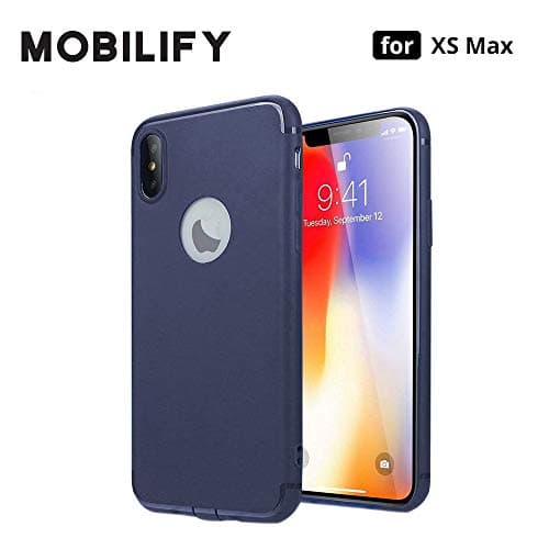 MOBILIFY Anti Dust Plug Shockproof Matte Slim Silicon Back Case Cover for iPhone Xs Max/iPhone 10S Max (2018) (Blue)