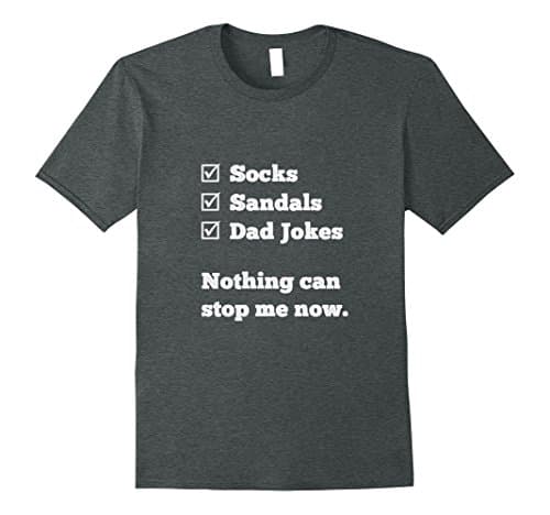 Mens Socks, Sandals, Dad Jokes Medium Dark Heather