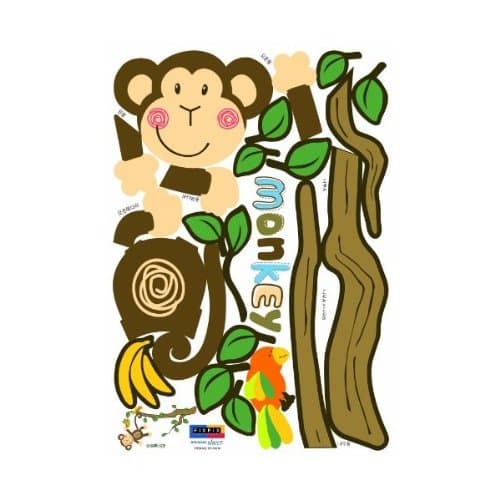 Wall Point Sticker: KRHS-SS-58219 - Monky Hanging Over Tree