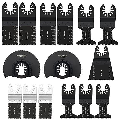 15pack Wood/Metal Oscillating Multi Tool Quick Release Saw Blades for Dewalt, Craftsman, Ridgid, Milwaukee, Rockwell, Ryobi and More (15pack)