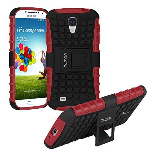 Galaxy S4 Case, Duzign Sentinel Snap On Case with Kickstand (Red)