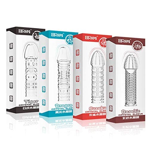 Silicone Spike Con-Dom Reusable Quality Type Permanent Bump Enhance 4 PCS