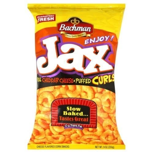 Bachman Jax Cheddar Cheese Puffed Curls 9.75 Oz (Pack of 3) by Bachman Pretzels