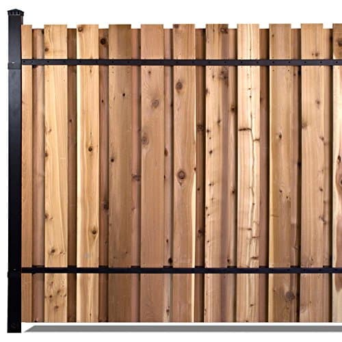 Slipfence 6 ft. x 8 ft. Black Aluminum End Post Fence Panel Kit with 8 ft. Post