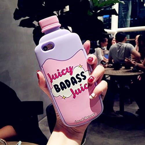 UCLL iphone 7 case 3D Cartoon Cute Candy Color Silicon Gel Cover Case for 4.7inch Iphone 7, Shockproof Stylish Cell Phone Skin Shell Fashion Girls (juicy pink)