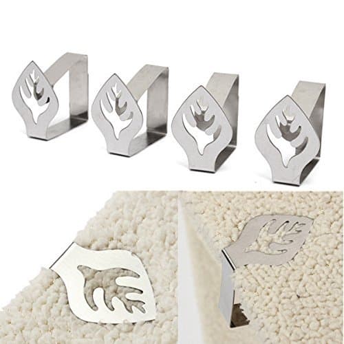 Bargain World 4pcs Leaf Stainless Steel Table Cloth Clips Table Cover Holder Party Picnic Clamps