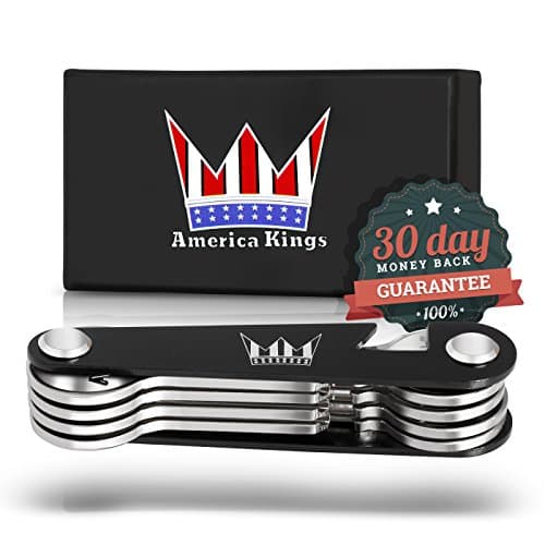 Compact Key Holder, Holds Keys Like a Pocket Knife, Also Works as a Bottle Opener, Up To 12 Keys Aluminum Compact Key Organizer, Includes Bonus S-Clip and Expansion Pack